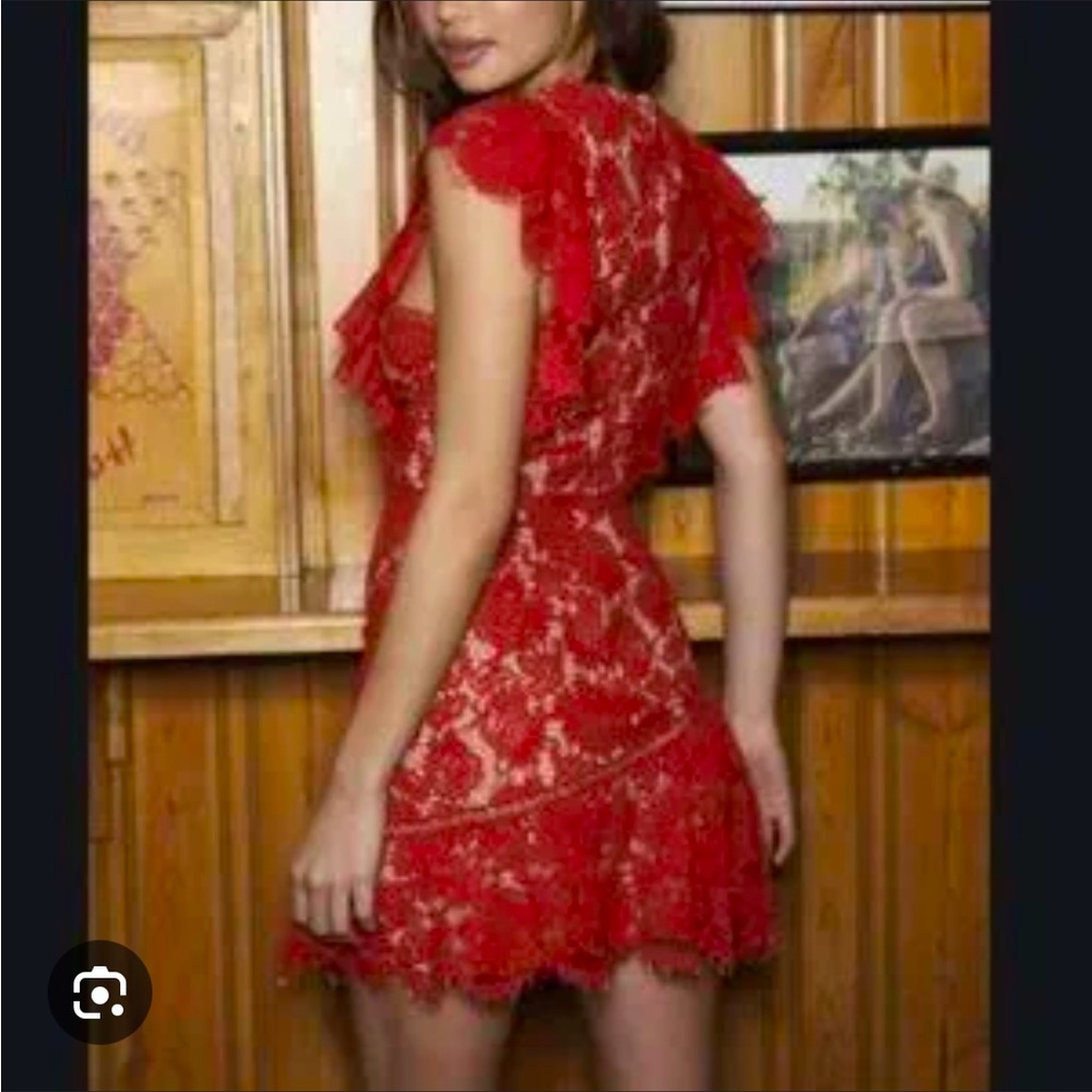 Flirty Red Lace Dress from Saylor Size S